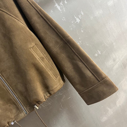 Loewe 2025 Leather Jacket Khaki Brown Cashmere