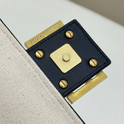 BAGUETTE CANVAS 27 BAG WITH MULTICOLOUR EMBROIDERY GOLD HARDWARE
