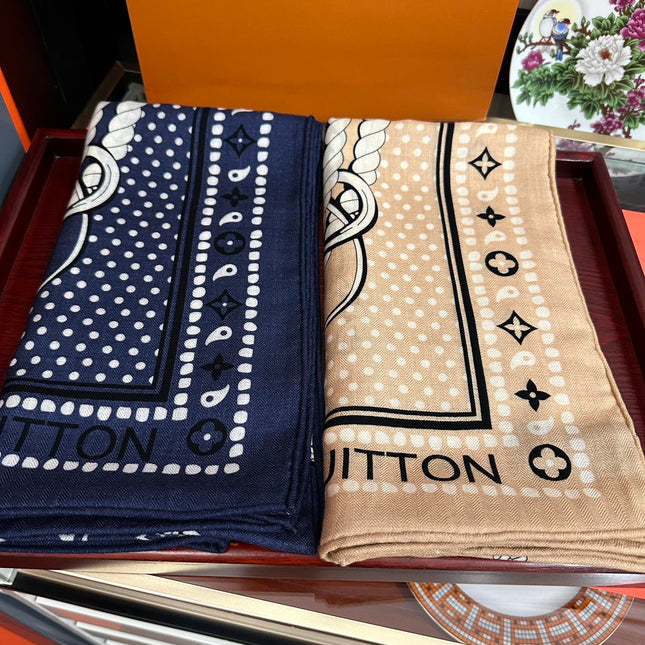 SAILOR BANDANA SQUARE IN MARINE BLUE SILK SCARF 140 CM
