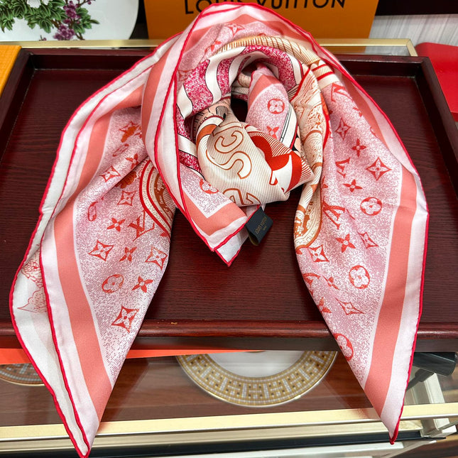 SQUARE SILK SCARF MALLES MERVEILLEUSES 90 CM PINK 399996