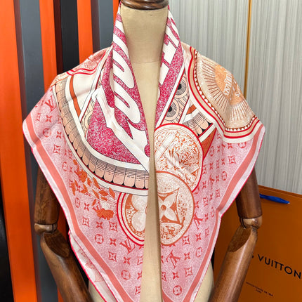 SQUARE SILK SCARF MALLES MERVEILLEUSES 90 CM PINK 399996