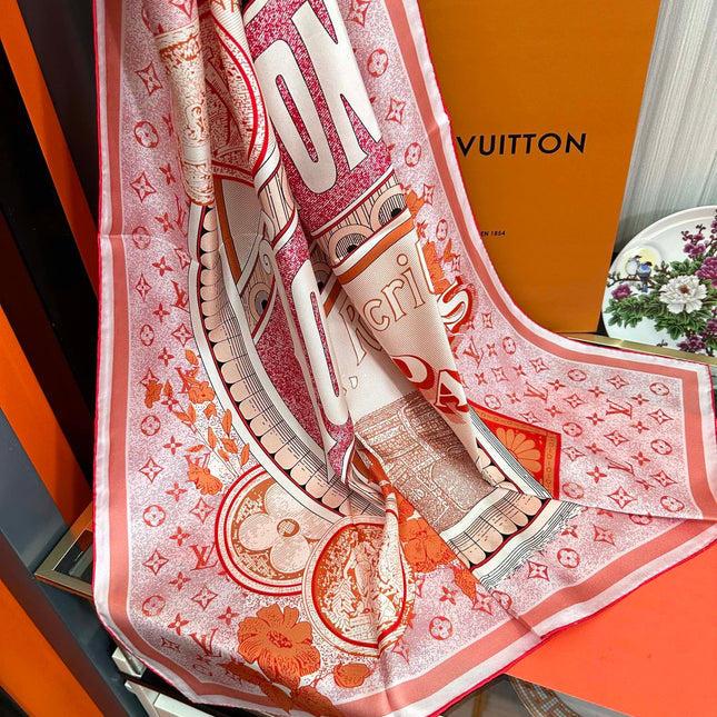 SQUARE SILK SCARF MALLES MERVEILLEUSES 90 CM PINK 399996