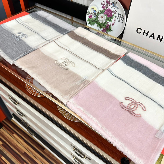 SCARF 200 CM IN PASTEL PINK SILK AND CASHMERE 400025