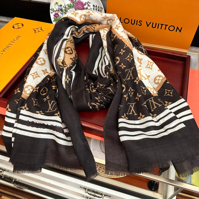 SCARF 200 CM IN BROWN CASHMERE 400031