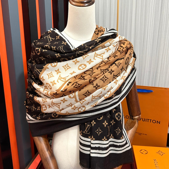 SCARF 200 CM IN BROWN CASHMERE 400031