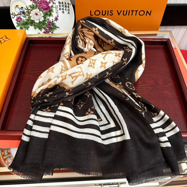 SCARF 200 CM IN BROWN CASHMERE 400031