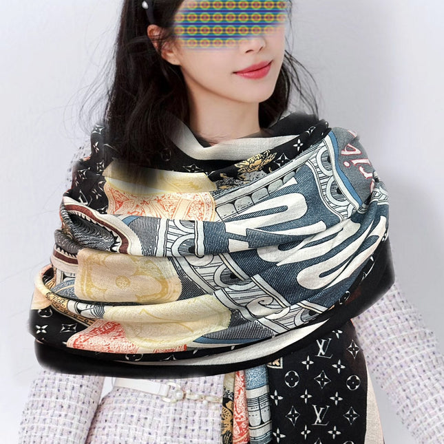 SCARF MALLES MERVEILLEUSES 200 CM IN COLORFUL CASHMERE 400066