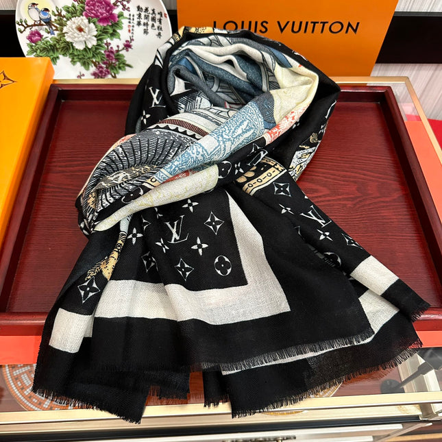 SCARF MALLES MERVEILLEUSES 200 CM IN COLORFUL CASHMERE 400066