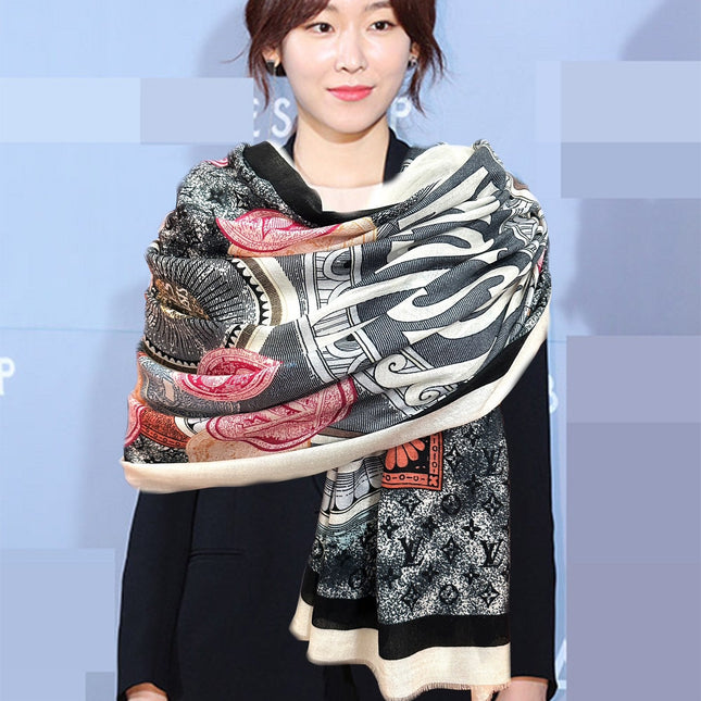 SCARF MALLES MERVEILLEUSES 200 CM IN COLORFUL CASHMERE 400067
