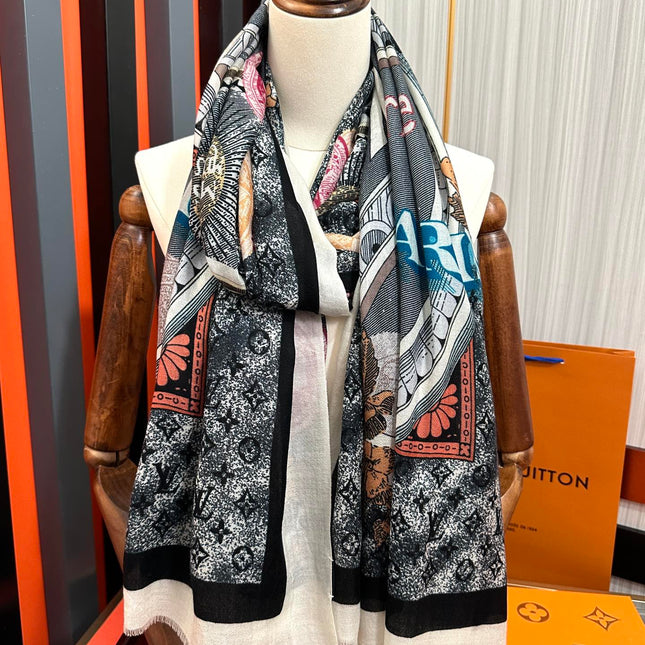SCARF MALLES MERVEILLEUSES 200 CM IN COLORFUL CASHMERE 400067