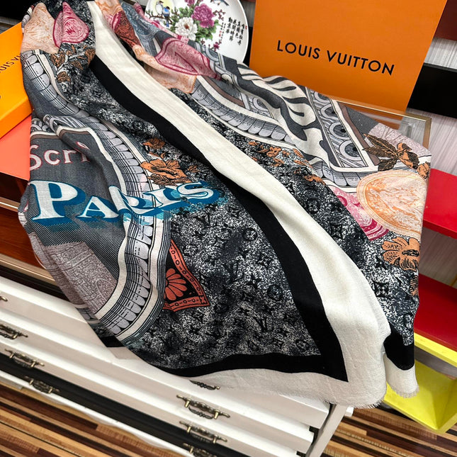 SCARF MALLES MERVEILLEUSES 200 CM IN COLORFUL CASHMERE 400067
