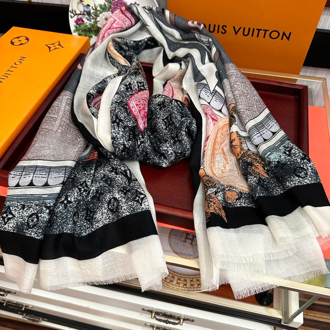 SCARF MALLES MERVEILLEUSES 200 CM IN COLORFUL CASHMERE 400067