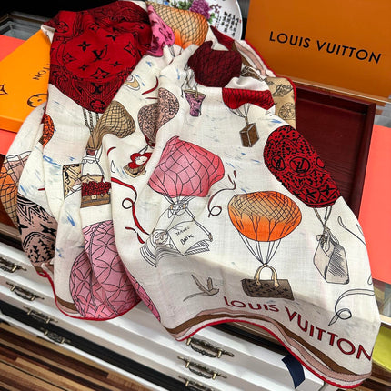 UP AND AWAY 140 CM SQUARE SILK SCARF COLORFUL 400072