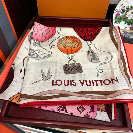 UP AND AWAY 140 CM SQUARE SILK SCARF COLORFUL 400072