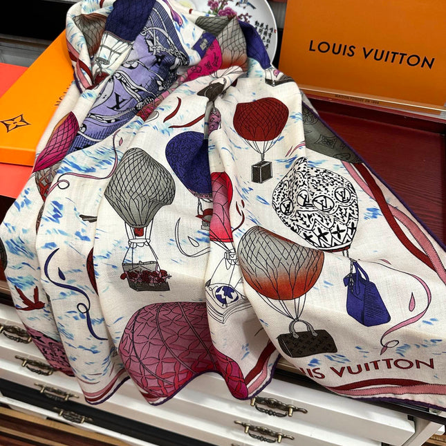 UP AND AWAY 140 CM SQUARE SILK SCARF COLORFUL 400073