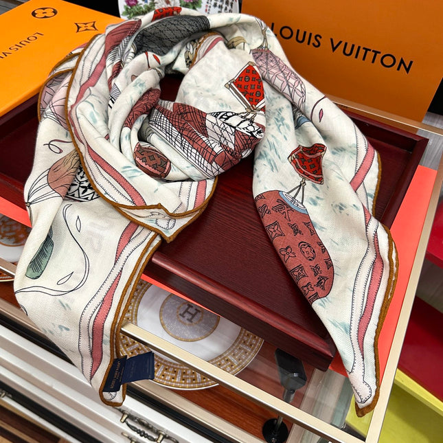UP AND AWAY 140 CM SQUARE SILK SCARF COLORFUL 400074