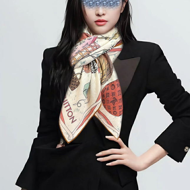 UP AND AWAY 140 CM SQUARE SILK SCARF COLORFUL 400074
