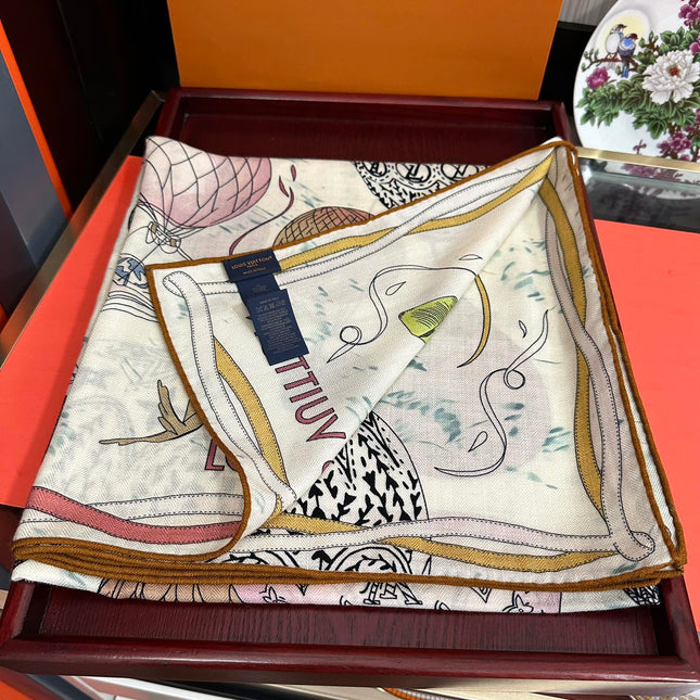 UP AND AWAY 140 CM SQUARE SILK SCARF COLORFUL 400074