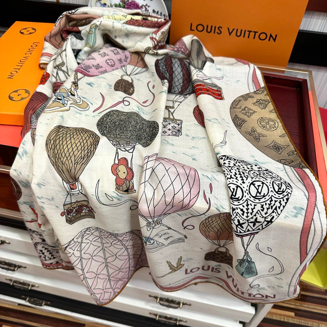 UP AND AWAY 140 CM SQUARE SILK SCARF COLORFUL 400074
