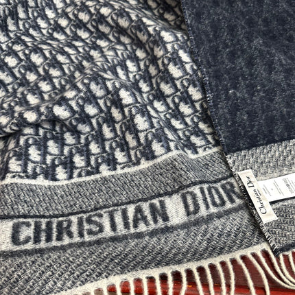 OBLIQUE 190 CM SCARF IN BLACK MIX WHITE TECHNICAL CASHMERE 415486