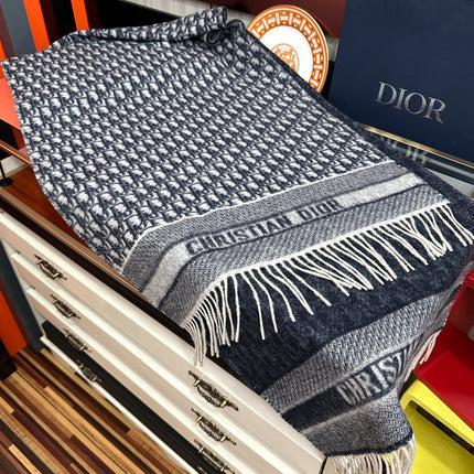 OBLIQUE 190 CM SCARF IN BLACK MIX WHITE TECHNICAL CASHMERE 415486