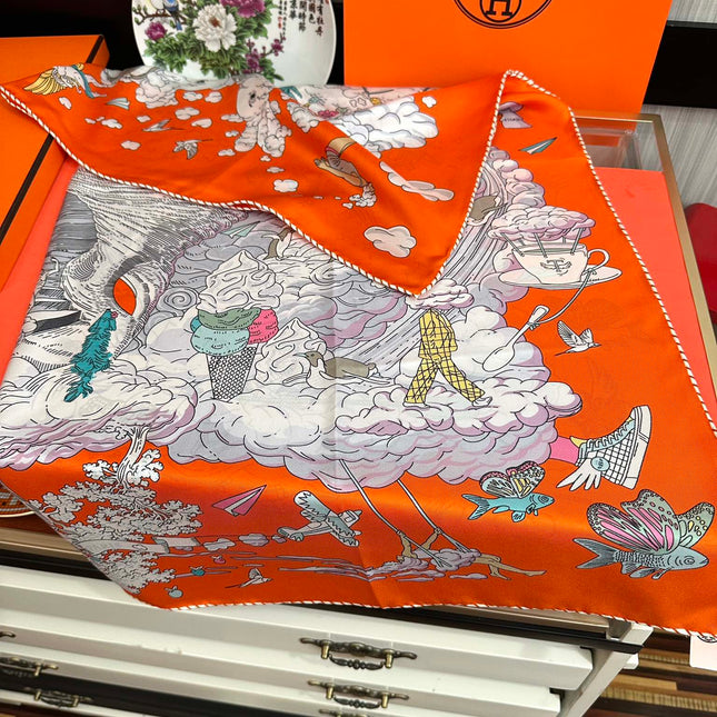 HERMES 25S SCARF 90 IN SILK 724702