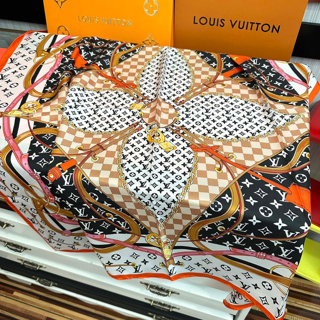 LV SCARF 90 CM IN SILK 729071