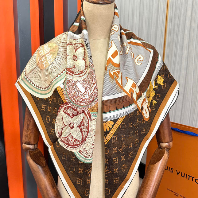 LV SCARF 90 CM IN SILK 730534