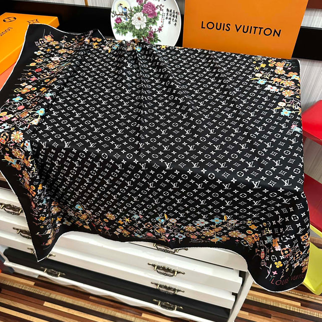 LV SCARF 90 CM IN SILK 730541