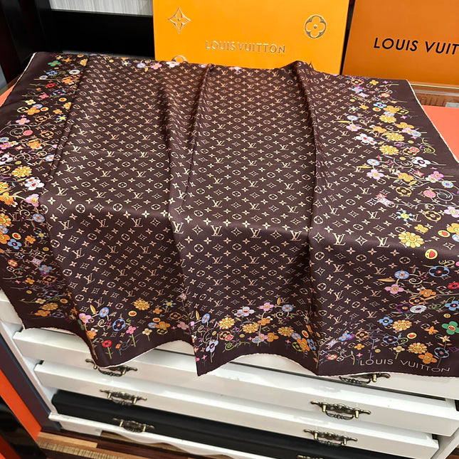 LV SCARF 90 CM IN SILK 730542