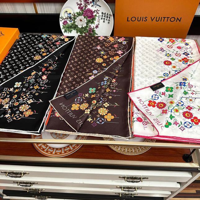 LV SCARF 90 CM IN SILK 730542
