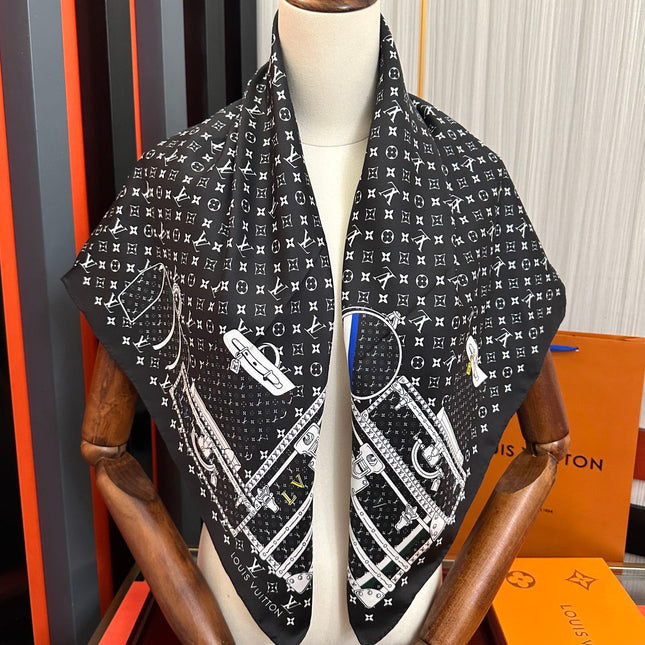 LV SCARF 90 CM IN SILK 733839