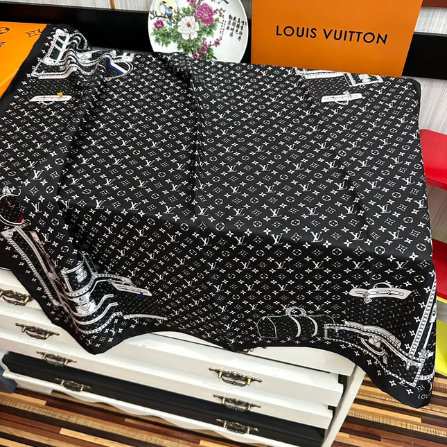 LV SCARF 90 CM IN SILK 733839