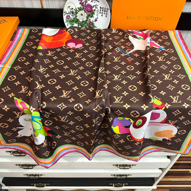 LV SCARF 90 CM IN SILK 738413