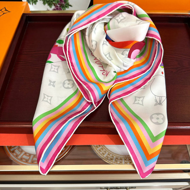 LV SCARF 90 CM IN SILK 738414