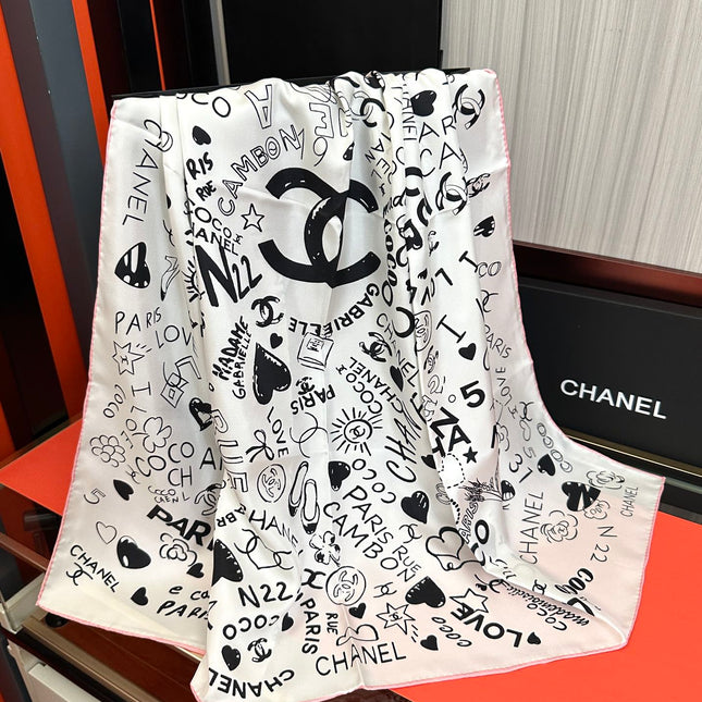 CHANEL 25S SCARF 90 IN SILK 738421