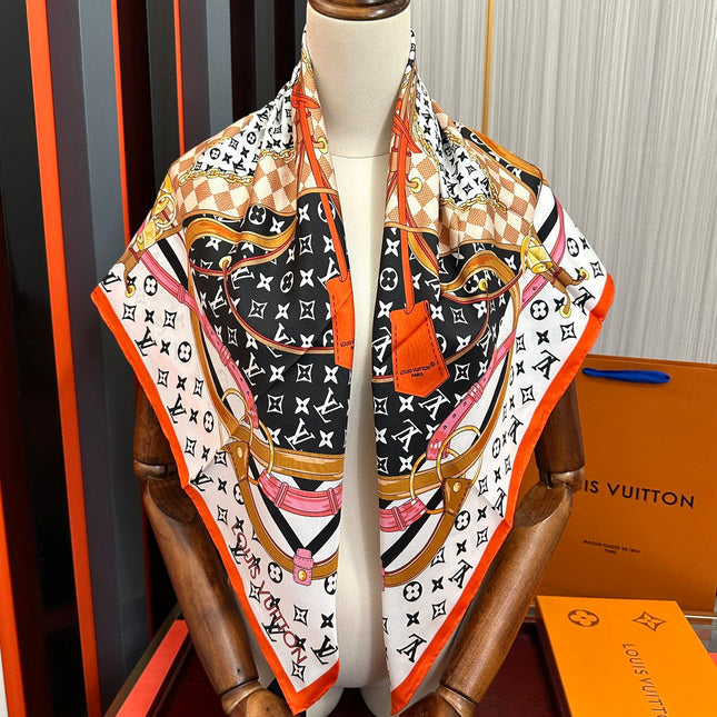 LV SCARF 90 CM IN SILK 738451