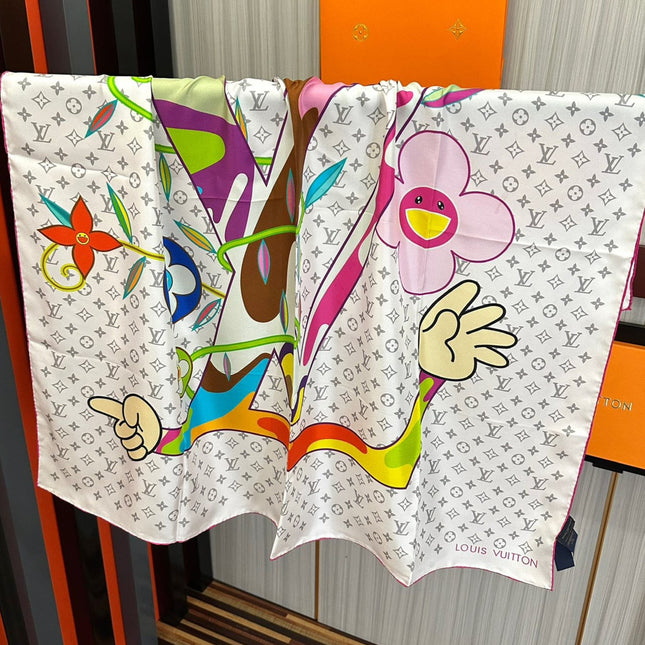 LV SCARF 90 CM IN SILK 02