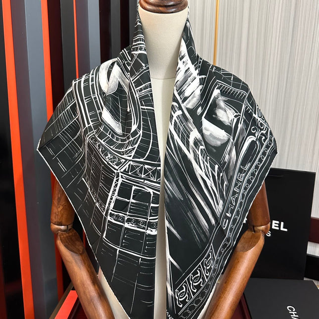 CHANEL 25S SCARF 90 IN SILK 002