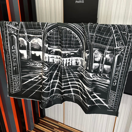 CHANEL 25S SCARF 90 IN SILK 002