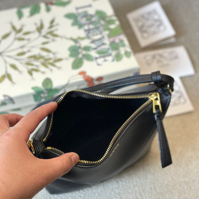 LOE 20 PUZZLE FOLD POUCH IN BLACK NAPPA CALFSKIN