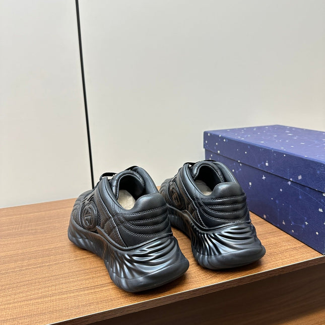 GG Ripple Leather Sneakers Black