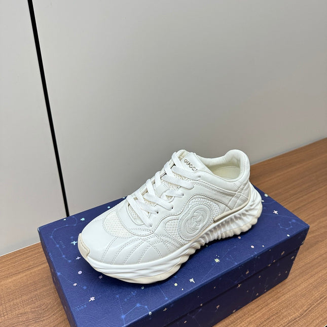 GG Ripple Leather Sneakers White