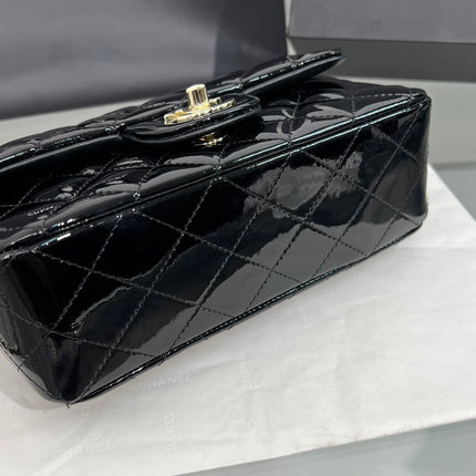 CC 20 SQUARE CLASSIC SINGLE FLAP BAG IN BLACK LAMBSKIN