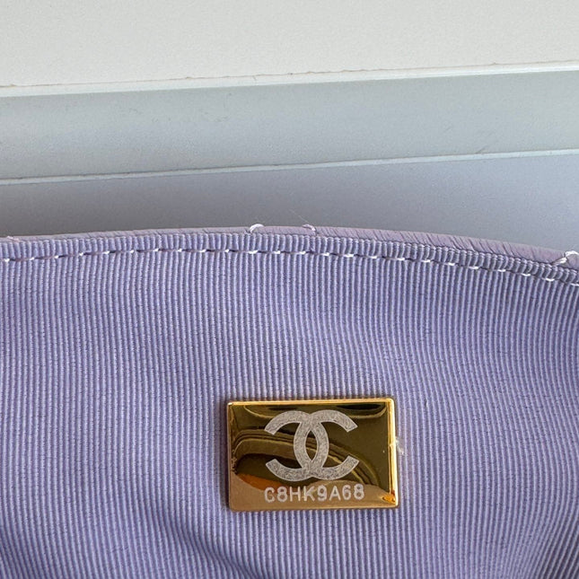 CHANEL 25S HOBO BAG 19 CM IN PURPLE LAMBSKIN WITH GOLD HARDWARE
