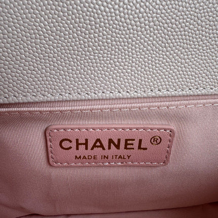BOY BAG WITH GOLD HARDWARE MEDIUM 25 IN PINK NUDE CALFSKIN