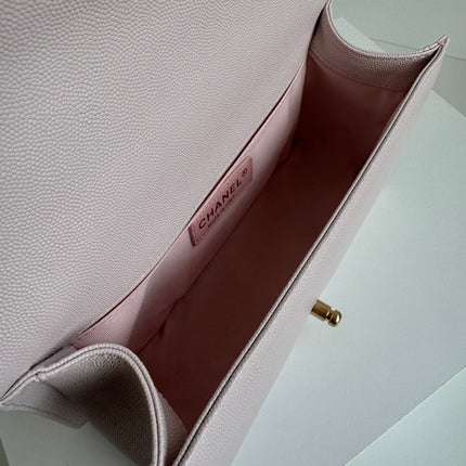 BOY BAG WITH GOLD HARDWARE MEDIUM 25 IN PINK NUDE CALFSKIN