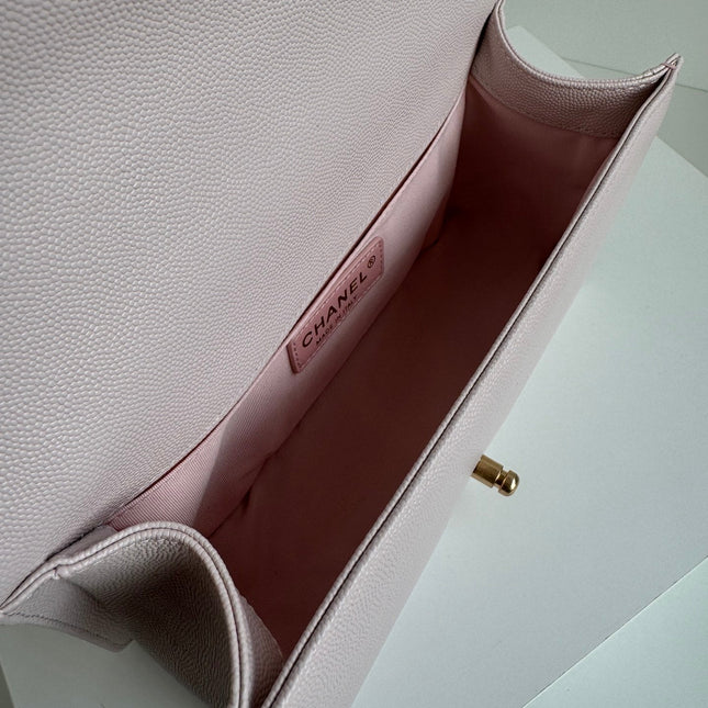 BOY BAG WITH GOLD HARDWARE MEDIUM 25 IN PINK NUDE CALFSKIN