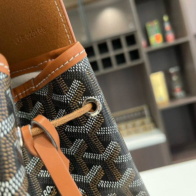 ALPIN BACKPACK 37 IN BROWN LAMBSKIN AND GOYARDINE CANVAS