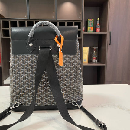 ALPIN BACKPACK 37 IN BLACK LAMBSKIN AND GOYARDINE CANVAS